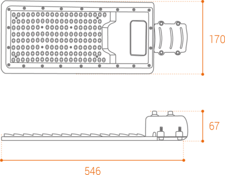 Уличный светильник WOLTA STL-150W/04 150Вт 5700К IP65 15000лм 563×250×89мм