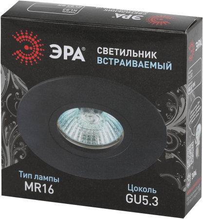 KL83 BK  Встраиваемый светильник алюминиевый ЭРА KL83 BK MR16/GU5.3 черный
