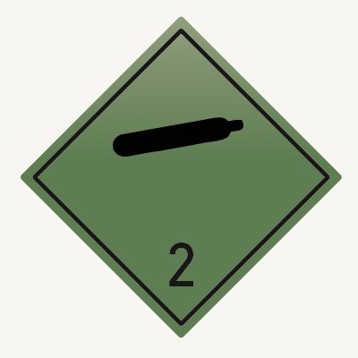 Знак для маркировки опасных грузов 2.1 "Невоспламеняющиеся, нетоксичные газы" 250х250 мм, пленка самоклеящаяся ГОСТ 19433-88 EKF