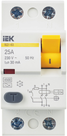 УЗО ВД1-63 2Р 25А 30мА тип А IEK