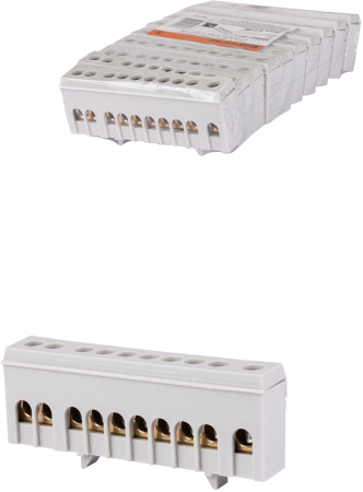 Шина "L" "фаза" в сером изоляторе на DIN-рейку 6x9мм 10 групп TDM