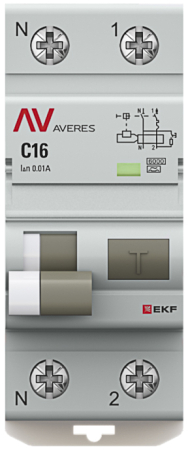Автоматический выключатель дифференциального тока DVA-6 1P+N 16А (C) 10мА (A) 6кА EKF AVERES