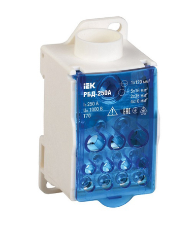 Распределительный блок на DIN-рейку РБД-250А IEK