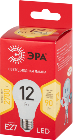 LED A60-12W-827-E27 R ЭРА (диод, груша, 12Вт, тепл, E27)