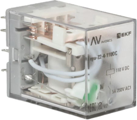 Реле промежуточное RPA 22/4 5A 110В DC EKF AVERES