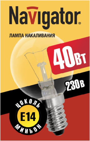 Лампа Navigator 94 314 NI-C-40-230-E14-CL (КНР)