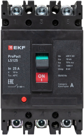 Автоматический выключатель LS125 18кА 3P 25А ProPact EKF