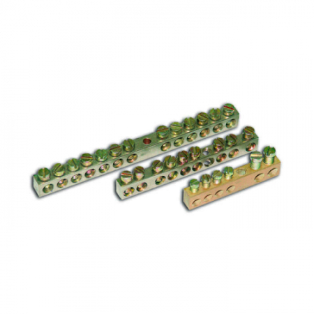 Шина "земля-ноль"(12отв. для пров. сеч. до 6кв.мм)