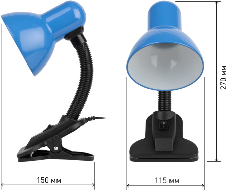 ЭРА наст.светильник N-212-E27-40W-BU синий