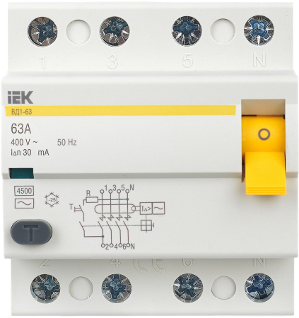 УЗО ВД1-63 4Р 63А 30мА IEK