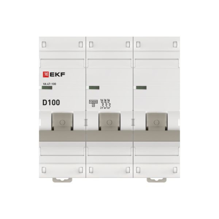 Автоматический выключатель 3P 100А (D) 10kA ВА 47-100 EKF PROxima