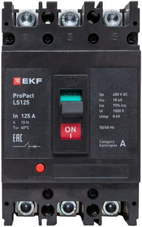 Автоматический выключатель LS125 18кА 3P 125А ProPact EKF