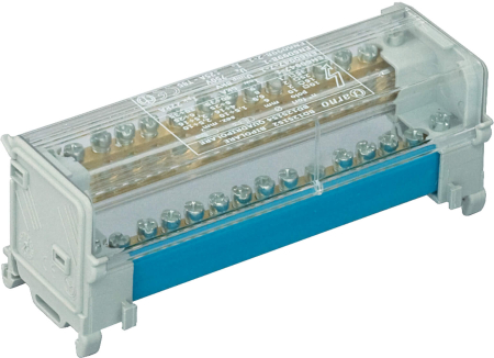 Блок распределительный на DIN рейку 2р 125А, 11х6мм 2х7,5мм 2x9мм.