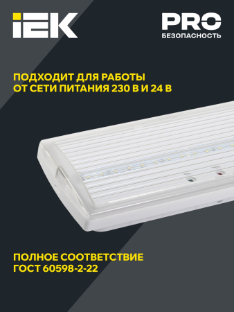 Светильник аварийный ДПА 5030-3, NI-CD, пост.,3ч,IP20, IEK