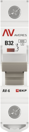 Выключатель автоматический AV-6 1P 32A (B) 6kA EKF AVERES