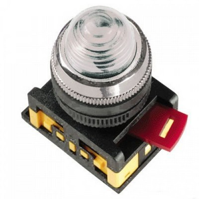 Лампа AL-22 сигнальная d22мм прозрач. неон/240В цилиндр IEK