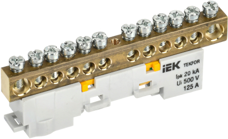 TEKFOR Шина PE "земля" неизол. на унив. держ. 8х12-12-Ж IEK