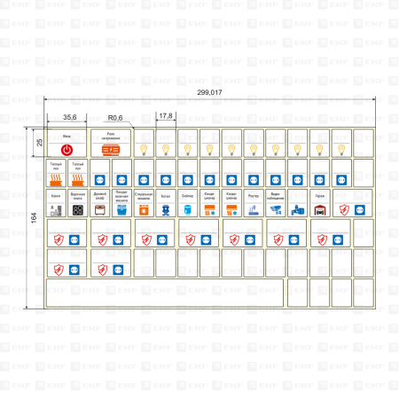 Комплект модульных наклеек большой (164х299) EKF PROxima
