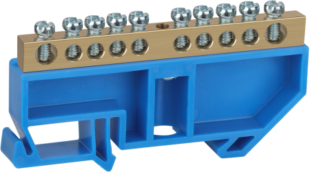 Аксессуары для клемм  ЭРА NO-222-46  Шина N "ноль" на DIN-изол ШНИ-6х9-10-Д-синий (25/500/12000)