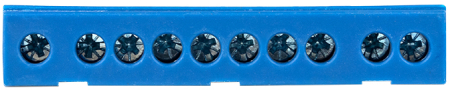 Шина "0" N (6х9мм) 10 отверстий латунь синий изолированный корпус на DIN-рейку EKF PROxima
