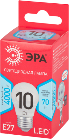 LED P45-10W-840-E27 R ЭРА (диод, шар, 10Вт, нейтр, E27)
