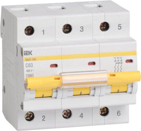 Авт. выкл. ВА47-100 3Р 50А 10 кА х-ка С IEK