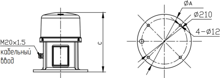 FLASH LED 220 R AWLM MS заградительный огонь средней интенсивности тип В