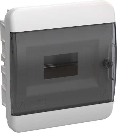 TEKFOR Корпус пласт. ЩРВ-П-8 IP41 черн. прозр. дверь IEK