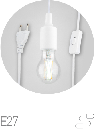 FITO-Holder E27 3 м  Светильник для растений ЭРА FITO-Holder E27 3 м с проводом и выключателем для фитоламп с цоколем Е27