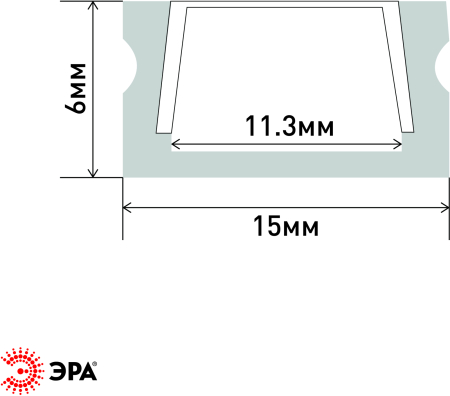 Профили и аксессуары 1506  ЭРА Комплект с накладным анодированным профилем CAB262 16х6мм, 2м