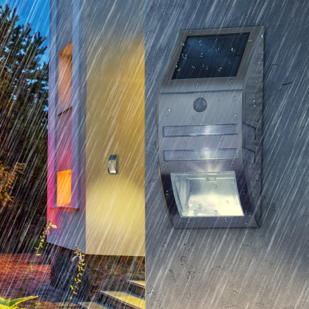 ERFS012-26  ЭРА Фасадный светильник Хром, на солнечной батарее, 3LED, 50lm