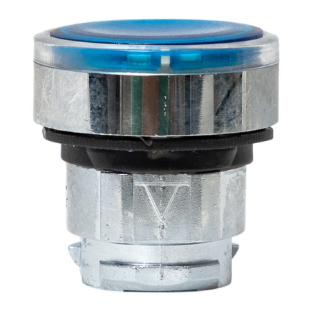 Исполнительный механизм кнопки XB4 синий плоский возвратный без фиксации, с подсветкой IP65 EKF