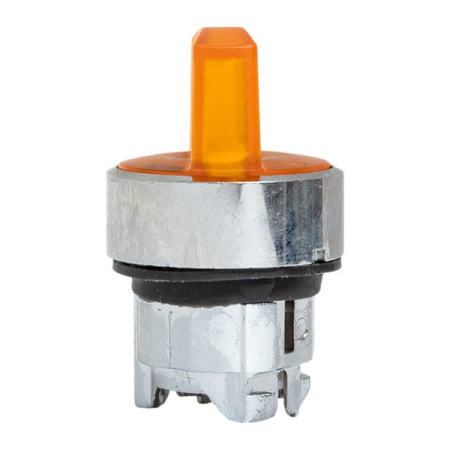 Исполнительный механизм переключателя ХB4 желтый на 2 положения с фиксацией, с подсветкой с короткой ручкой IP65 EKF