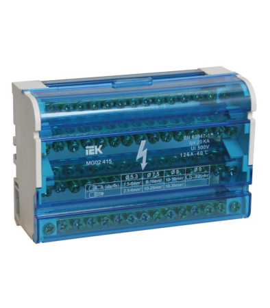 Шины на DIN-рейку в корпусе (кросс-модуль) ШНК 4х15 3L+PEN ИЭК