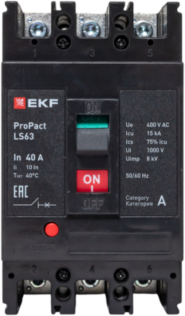 Автоматический выключатель LS63 15кА 3P 40А ProPact EKF