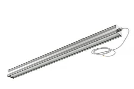 Светильник LED ВЕГА ОПТИК 45Вт 5085лм 4000К IP65 КСС Л подвесной, для промышленных помещений и зданий, прозрачный рассеиватель из поликарбоната