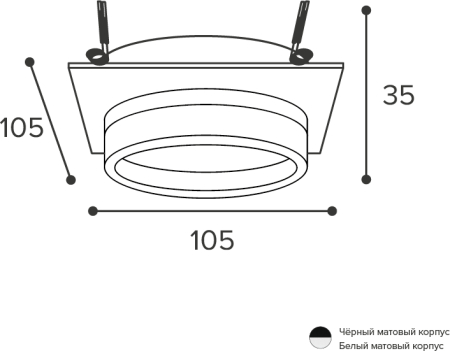Встраиваемый cветильник WOLTA WDL-GX53/06BL-S IP20 под лампу GX53 квадратный Чёрный LUCE 105x105x35 1/50