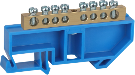 Аксессуары для клемм  ЭРА NO-222-45  Шина N "ноль" на DIN-изол ШНИ-6х9-8-Д-синий (25/500/9000)
