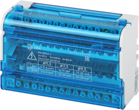 NO-224-17  Шины на DIN-рейку ЭРА NO-224-17 в корпусе кросс-модуль ШНК 4х15 3L+PEN