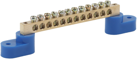 Аксессуары для клемм  ЭРА NO-222-64  Шина N "ноль" на двух угловых изол ШНИ-6х9-24-У2-синий