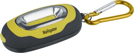 Фонарь Navigator 93 656 NPT-KC07-Y-2CR2032 брелок пласт.1COB LED(1Вт) 3 реж.желт