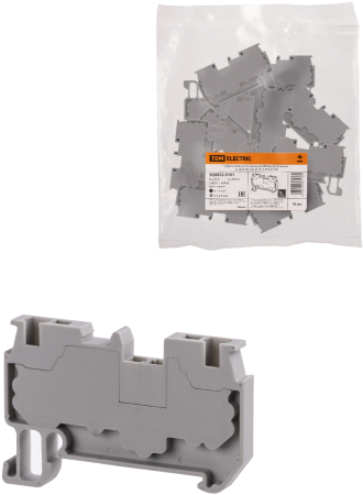 Зажим клеммный безвинтовой ЗКБ быстрого зажима 2,5 мм2 24А серый (Ph-C PT 2,5) TDM