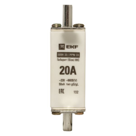 Плавкая вставка ППН-33 100/ 20А габарит 00С EKF PROxima