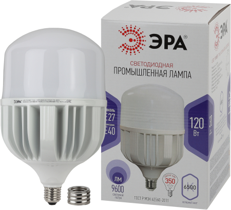 LED POWER T160-120W-6500-E27/E40  Лампа светодиодная ЭРА STD LED POWER T160-120W-6500-E27/E40 Е27 / Е40 120 Вт колокол холодный дневной свет
