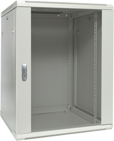 Шкаф настенный 19" TERACOM PRO 12U 600х450 мм дверь стеклянная с замком-ручкой серый