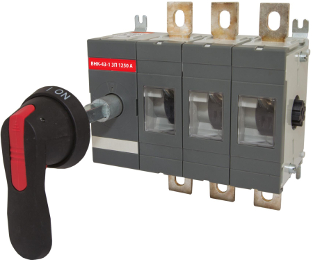 Рубильник ВНК-43-2 3П 1250А с выносной фронтальной ручкой управления и переходником 185 мм  TDM