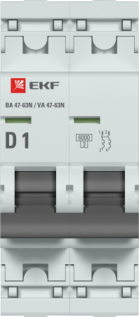 Автоматический выключатель 2P 1А (D) 6кА ВА 47-63N EKF PROxima