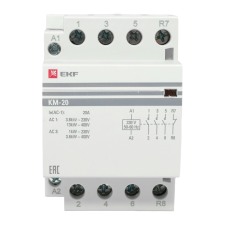 Контактор модульный КМ 20А 3NО+NC (3 мод.) EKF PROxima
