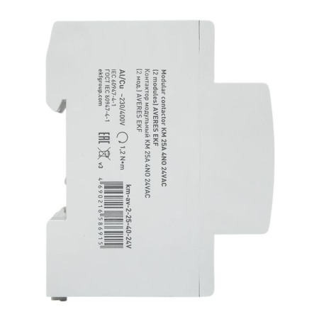 Контактор модульный КМ 25А 4NO 24VAC (2 мод.) AVERES EKF