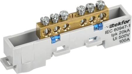 TEKFOR Шина N "ноль" неизол. на унив. держ. 6х9-6-С IEK